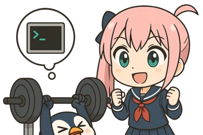 ペンギンがベンチプレスを頑張る様子